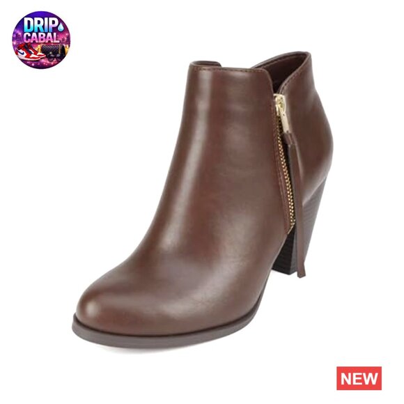 Tassel Zip Chunky Heel Bootie with Imitation Suede - Picture 2 of 6